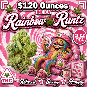 THC-A Flower  – Rainbow Runtz – Indica