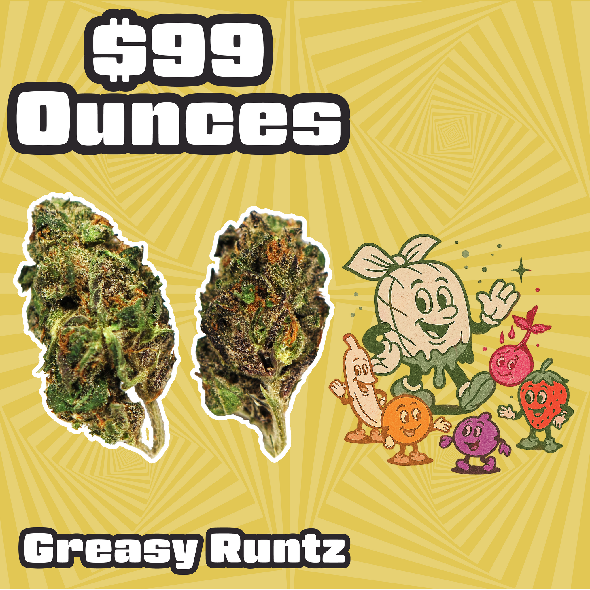 THC-A Flower  – Greasy Runtz - Hybrid