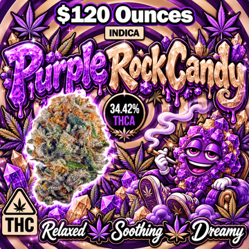 THC-A Flower  – Purple Rock Candy – Indica